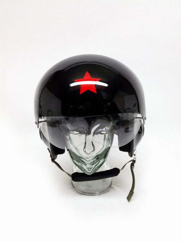 casco aviador militar negro.2viseras.fibra (18eu.) 1u